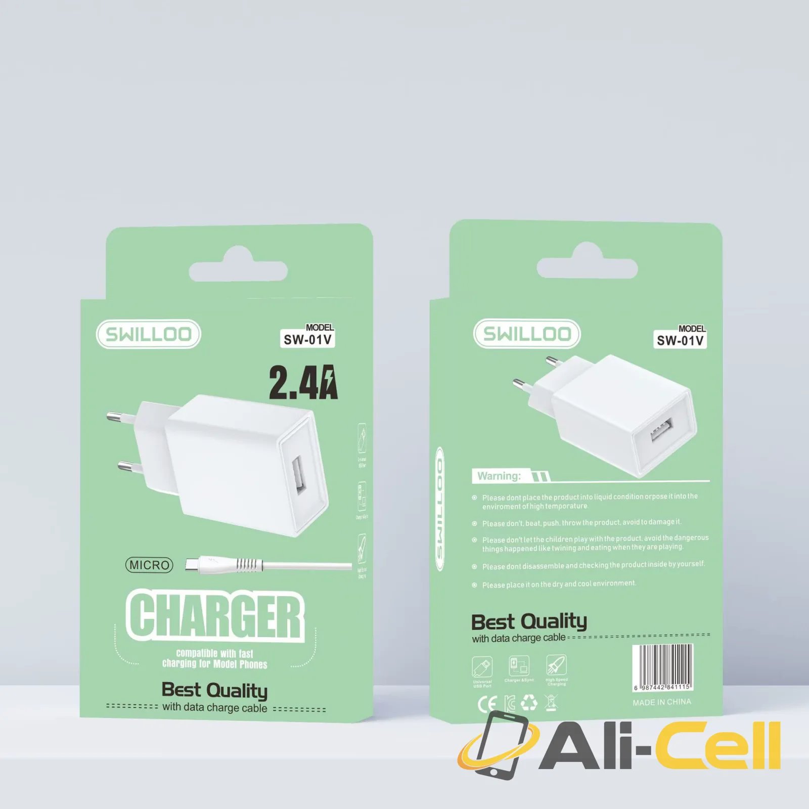 EU Plug Fast Charging USB Charger 2.4A 10W + Type C Cable — 4