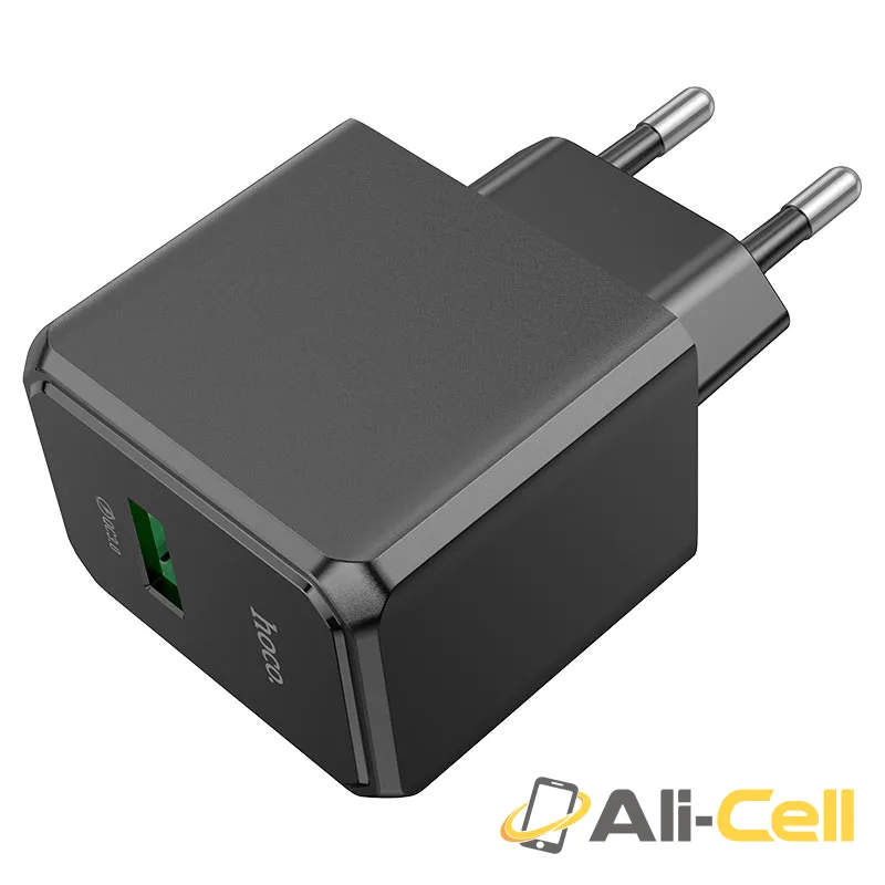 Wall charger “CS12A Ocean” QC3.0 EU cable set (Cs12a Black, Single)