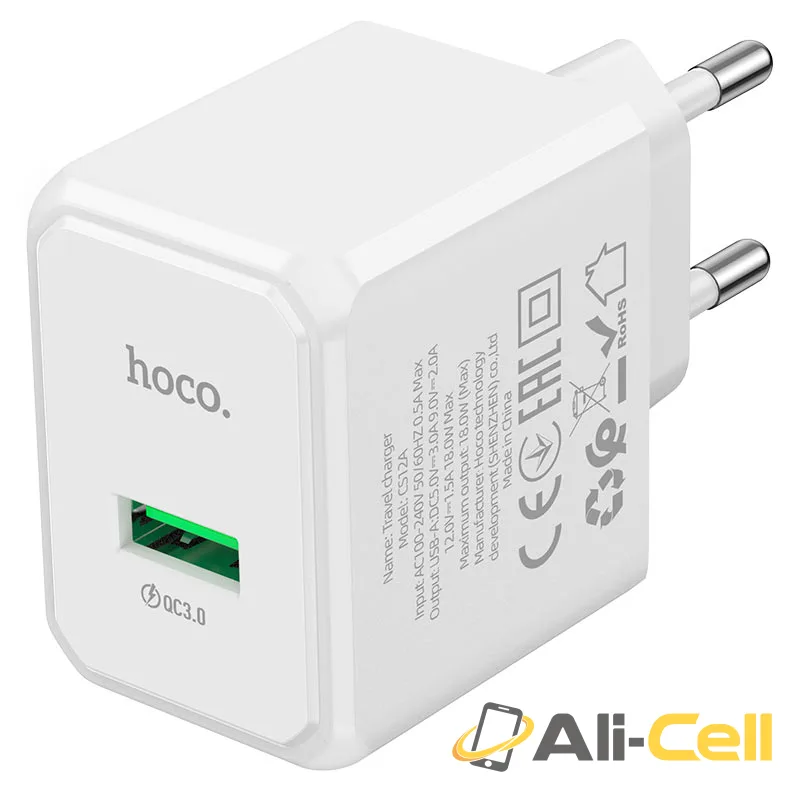 Wall charger “CS12A Ocean” QC3.0 EU cable set (Cs12a Black, Single) — 4