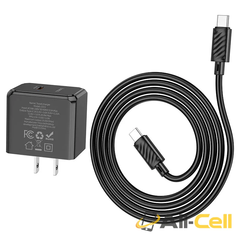 Wall charger “CS13 Ocean” PD20W US cable set (Cs13 Set Tc Ltn White, Set With Type C To Lightning Cable) — 5