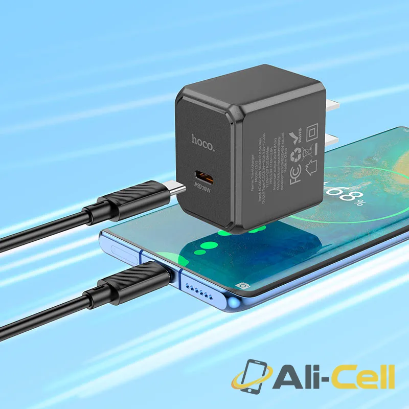 Wall charger “CS13 Ocean” PD20W US cable set (Cs13 Black, Single) — 8