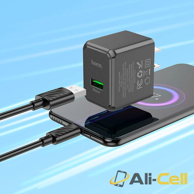 Wall charger “CS12 Ocean” QC3.0 US cable set (Cs12 Set Usb Tc Black, Set With Type C Cable) — 8