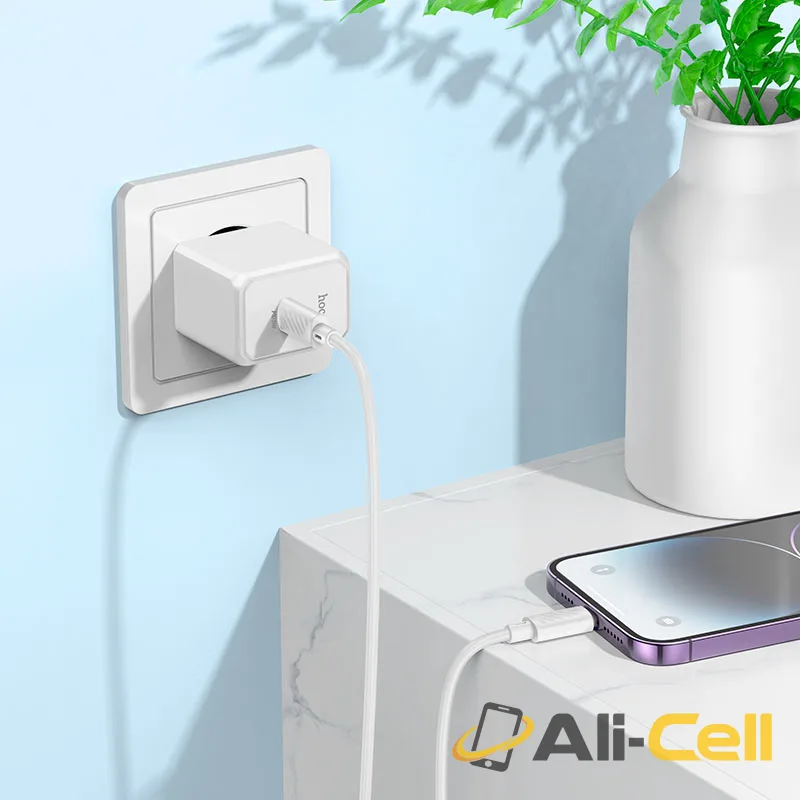 Wall charger “CS13A Ocean” PD20W EU cable set (Cs13a Set Tc Ltn White, Set With Type C To Lightning Cable) — 7