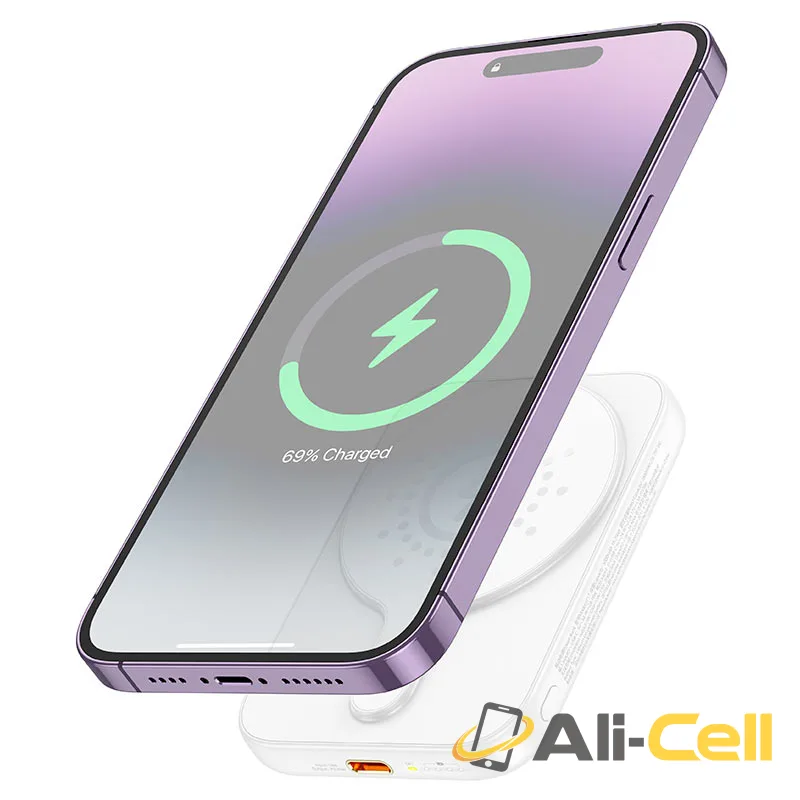 Power bank “J117 Esteem” PD20W + QC3.0 wireless charging 5000mAh (J117 White) — 3