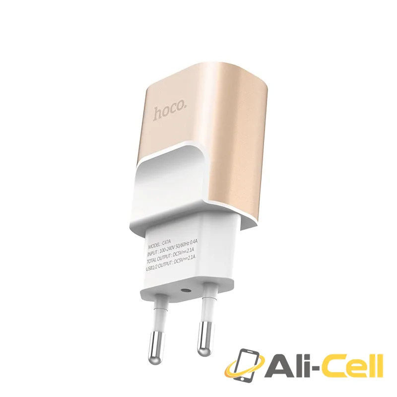 Wall charger “C47A Metal” dual USB ports EU — 2