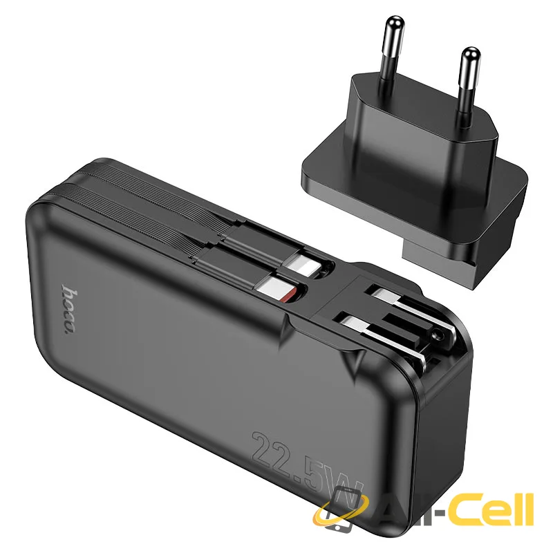 Power bank “J126 Travel” 22.5W 10000mAh EU / US plug (J126 Black) — 3