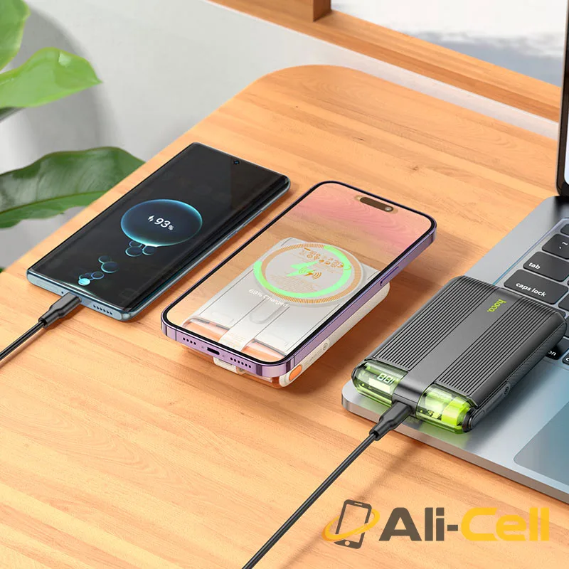 Power bank “J127B Mecha” PD20W + QC3.0 wireless charging 10000mAh (J127b Black) — 7