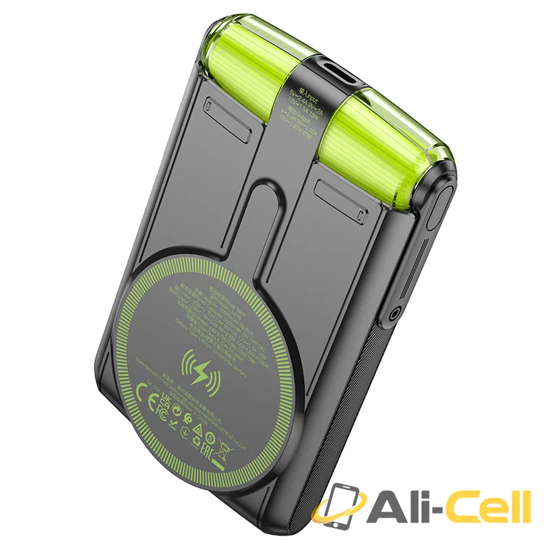 Power bank “J127B Mecha” PD20W + QC3.0 wireless charging 10000mAh (J127b Milky White) — 3