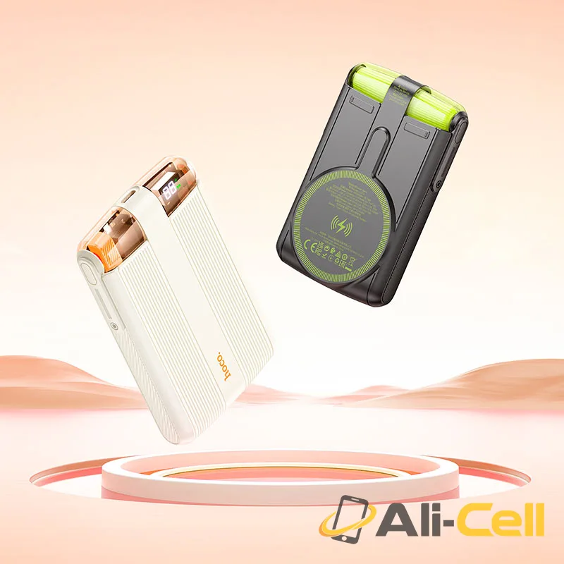 Power bank “J127B Mecha” PD20W + QC3.0 wireless charging 10000mAh (J127b Milky White) — 8