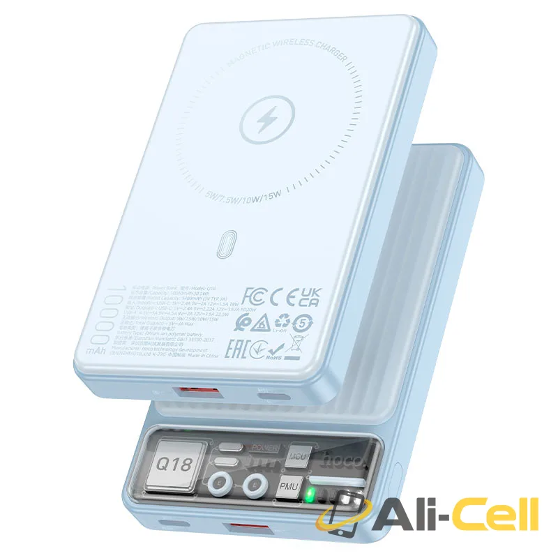 Power bank “Q18 Tourer” 22.5W wireless charging 10000mAh (Q18 Blue)