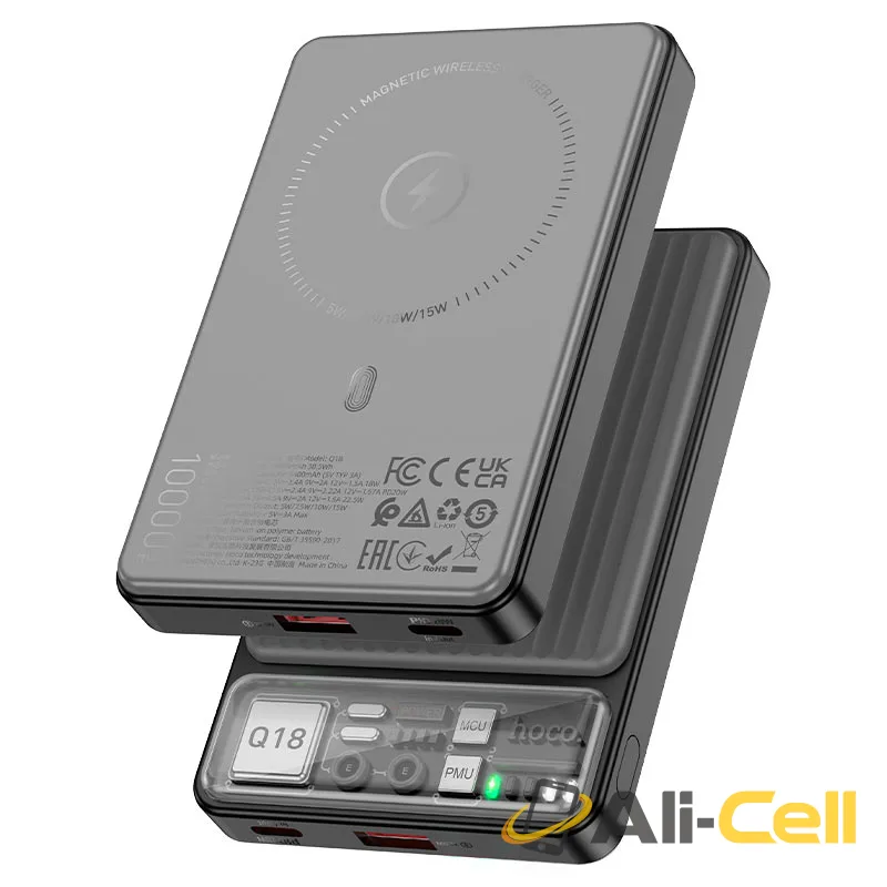 Power bank “Q18 Tourer” 22.5W wireless charging 10000mAh (Q18 Black)