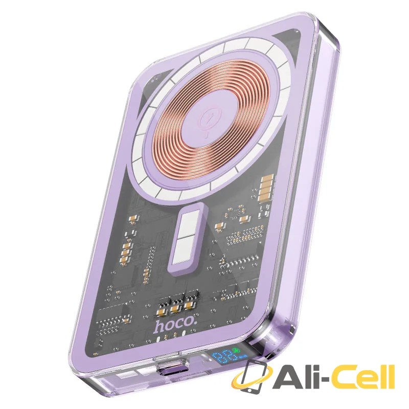 Power bank “Q14 Ice Crystal” PD20W + QC3.0 wireless charging 5000mAh (Q14 Purple)