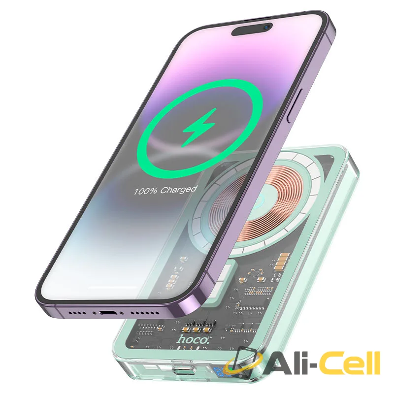 Power bank “Q14 Ice Crystal” PD20W + QC3.0 wireless charging 5000mAh (Q14 Blue) — 3
