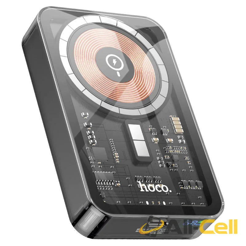 Power bank “Q14A Ice Crystal” PD20W + QC3.0 wireless charging 10000mAh (Q14a Black)