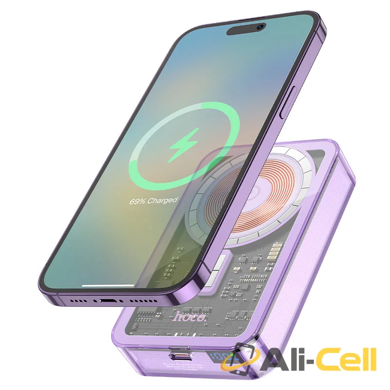 Power bank “Q14A Ice Crystal” PD20W + QC3.0 wireless charging 10000mAh (Q14a Black) — 3