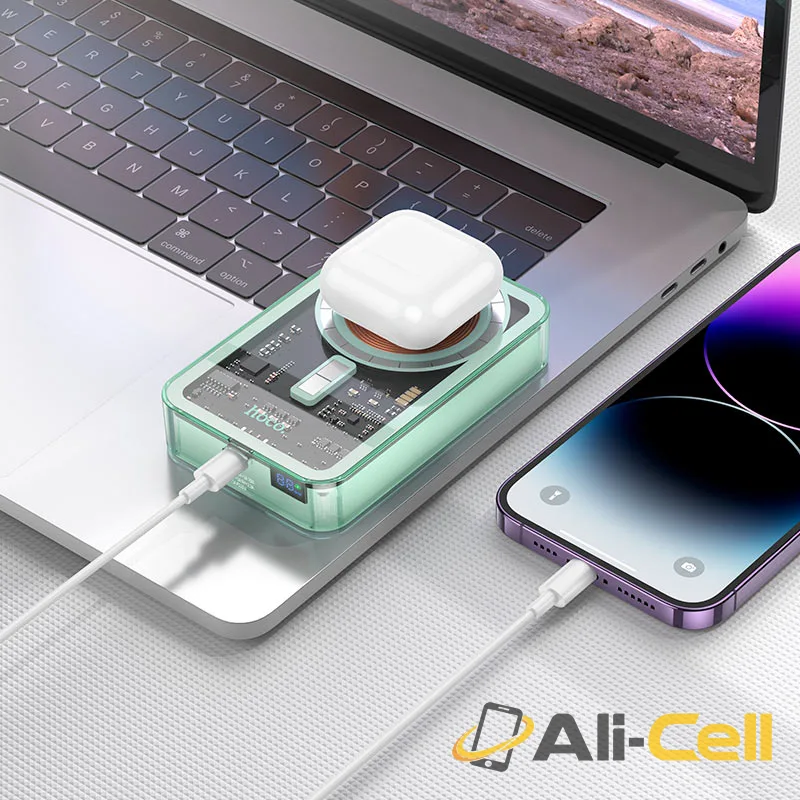 Power bank “Q14A Ice Crystal” PD20W + QC3.0 wireless charging 10000mAh (Q14a Black) — 7