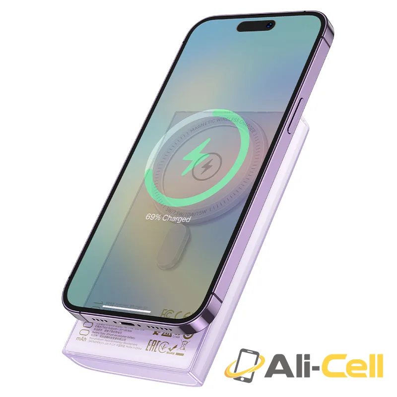 Power bank “Q22 Taurus” 22.5W wireless charging 10000mAh (Q22 Purple) — 3