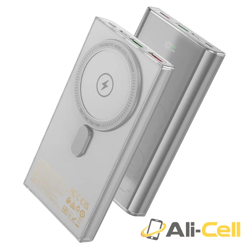 Power bank “Q22 Taurus” 22.5W wireless charging 10000mAh (Q22 Grey) — 2