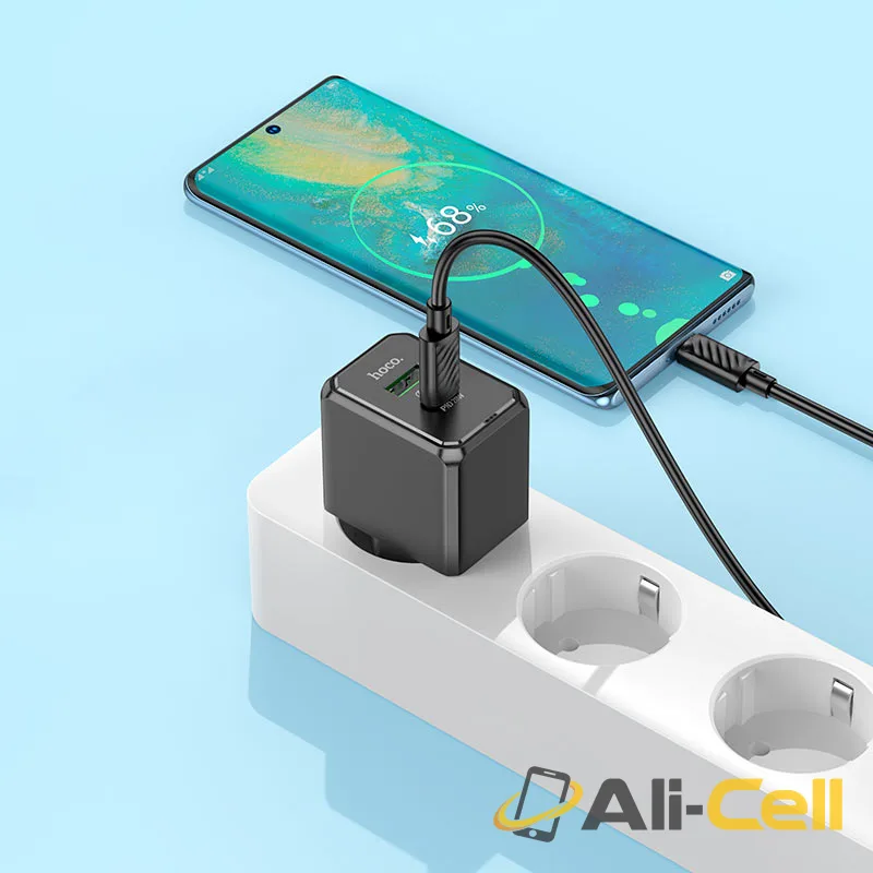 Wall charger “CS14A Ocean” PD20W + QC3.0 EU cable set (Cs14a Set Tc Tc Black, Set With Type C To Type C Cable) — 7