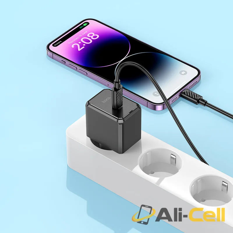 Wall charger “CS15A Ocean” PD30W EU cable set (Cs15a Set Tc Ltn Black, Set With Type C To Lightning Cable) — 7