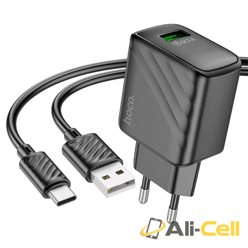 Wall charger “CS21A Rich” QC3.0 EU cable set (Cs21a Set Usb Musb Black, Set With Micro Usb Cable) — 3