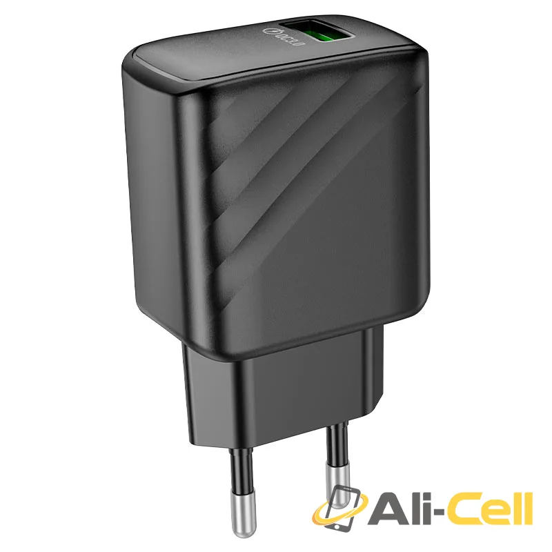 Wall charger “CS21A Rich” QC3.0 EU cable set (Cs21a Black, Single)