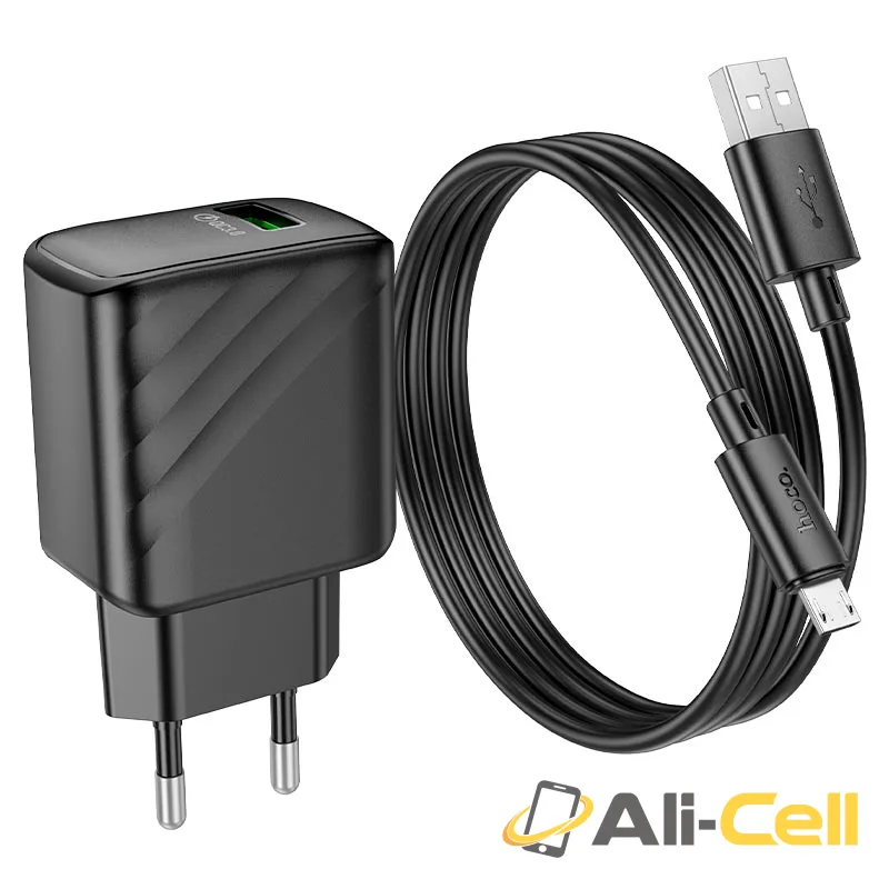 Wall charger “CS21A Rich” QC3.0 EU cable set (Cs21a Black, Single) — 4