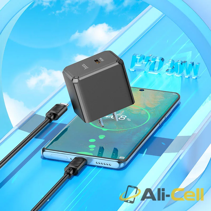 Wall charger “CS15 Ocean” PD30W US cable set (Cs15 Set Tc Tc Black, Set With Type C To Type C Cable) — 8