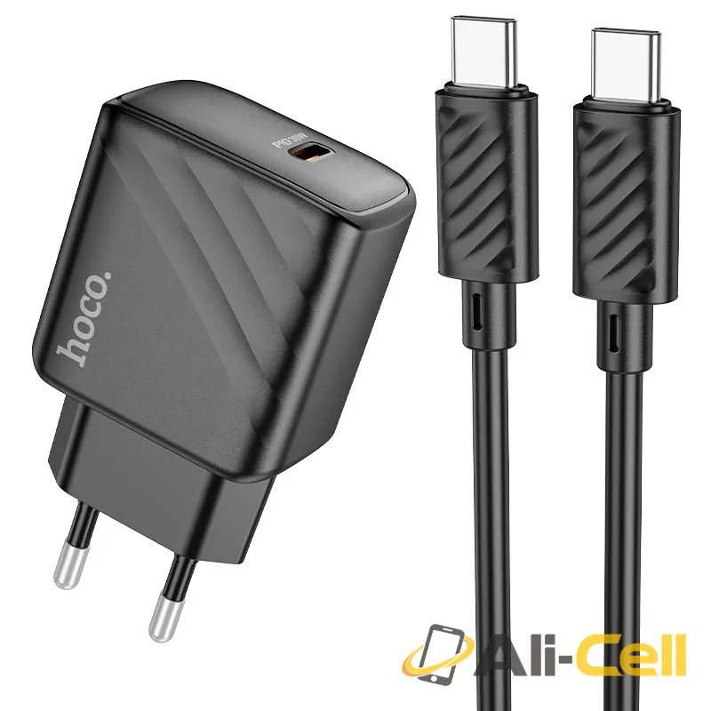 Wall charger “CS22A Value” PD30W EU cable set (Cs22a Set Tc Tc Black, Set With Type C To Type C Cable)