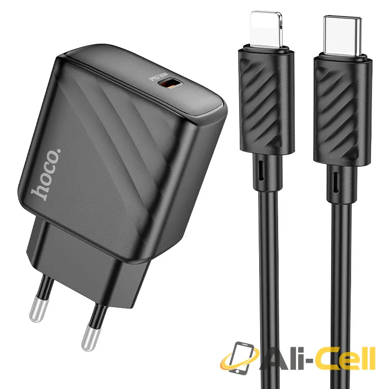 Wall charger “CS22A Value” PD30W EU cable set (Cs22a Set Tc Ltn Black, Set With Type C To Lightning Cable)