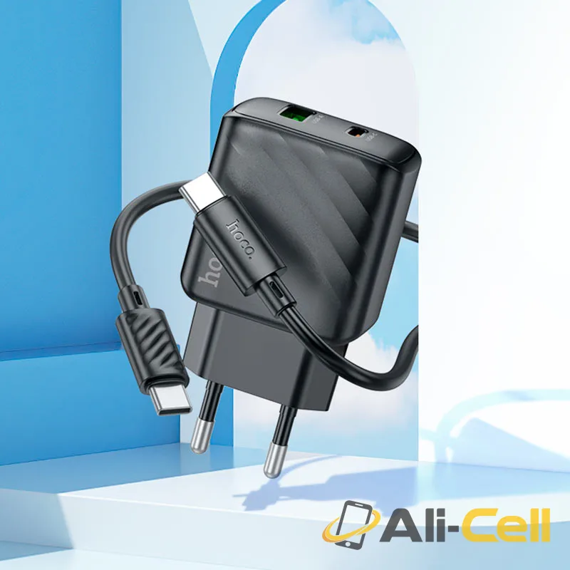 Wall charger “CS23A Sunlight” PD30W + QC3.0 EU cable set (Cs23a Set Tc Tc Black, Set With Type C To Type C Cable) — 8