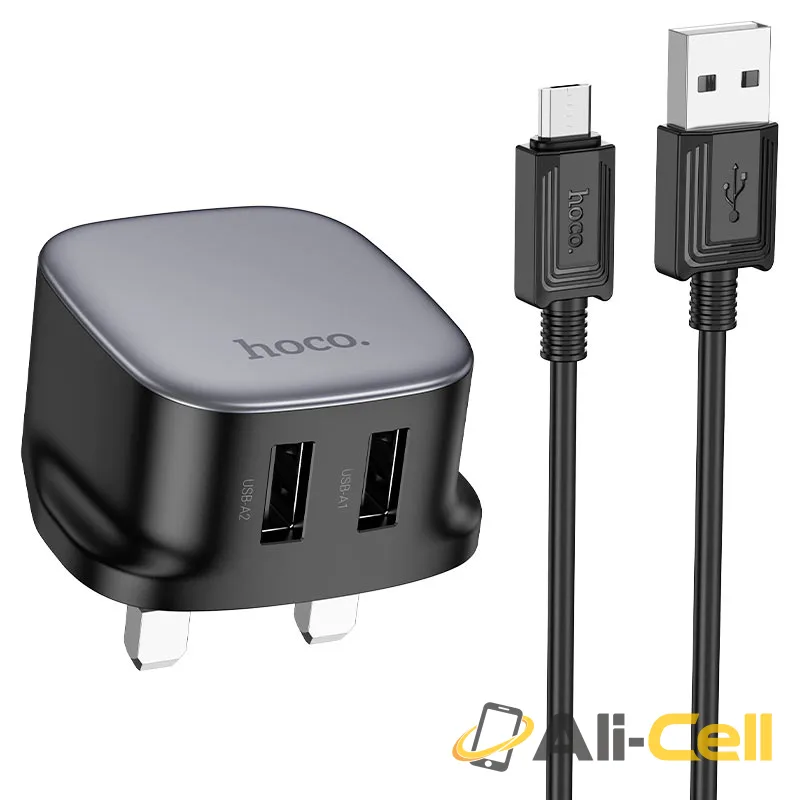 Wall charger “CS31B Ray” UK cable set (Cs31b Set Usb Musb Black, Set With Micro Usb Cable)