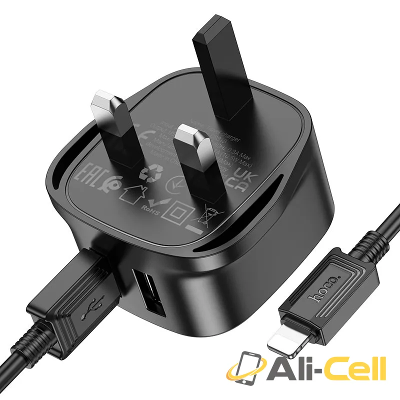 Wall charger “CS31B Ray” UK cable set (Cs31b Black, Single) — 5