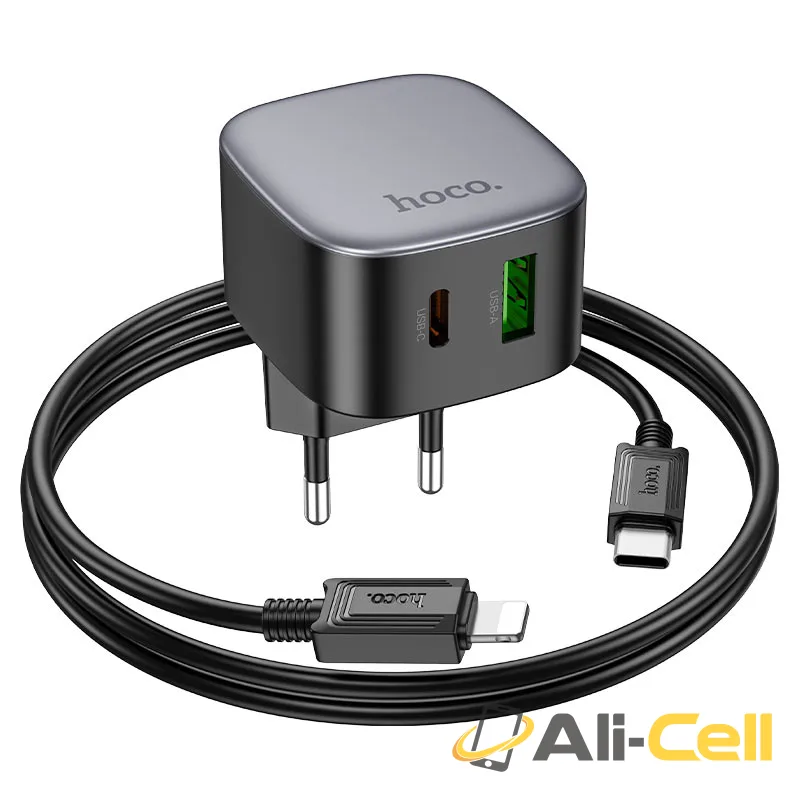 Wall charger “CS32A Rise” PD20W + QC3.0 EU cable set (Cs32a Set Tc Tc Black, Set With Type C To Type C Cable) — 4