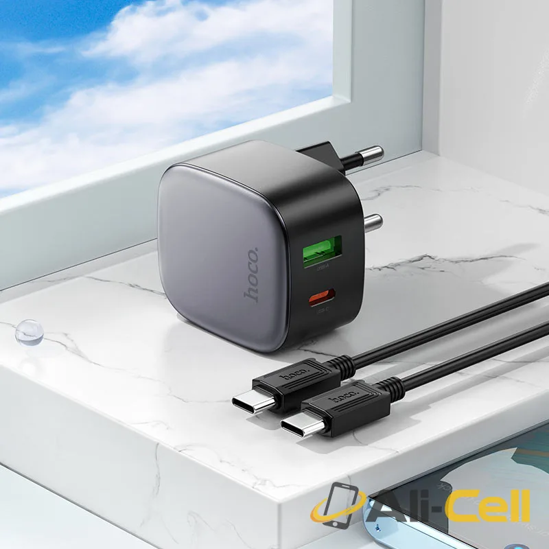 Wall charger “CS32A Rise” PD20W + QC3.0 EU cable set (Cs32a Set Tc Tc Black, Set With Type C To Type C Cable) — 8