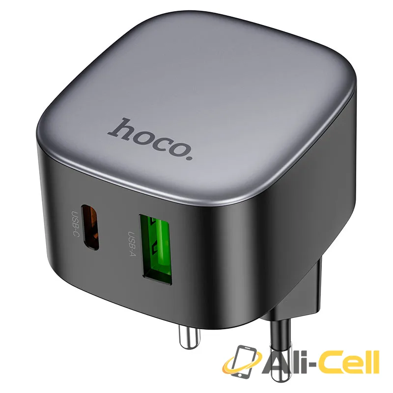 Wall charger “CS32A Rise” PD20W + QC3.0 EU cable set (Cs32a Black, Single)