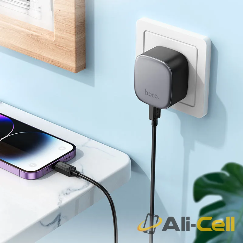 Wall charger “CS32A Rise” PD20W + QC3.0 EU cable set (Cs32a Black, Single) — 7