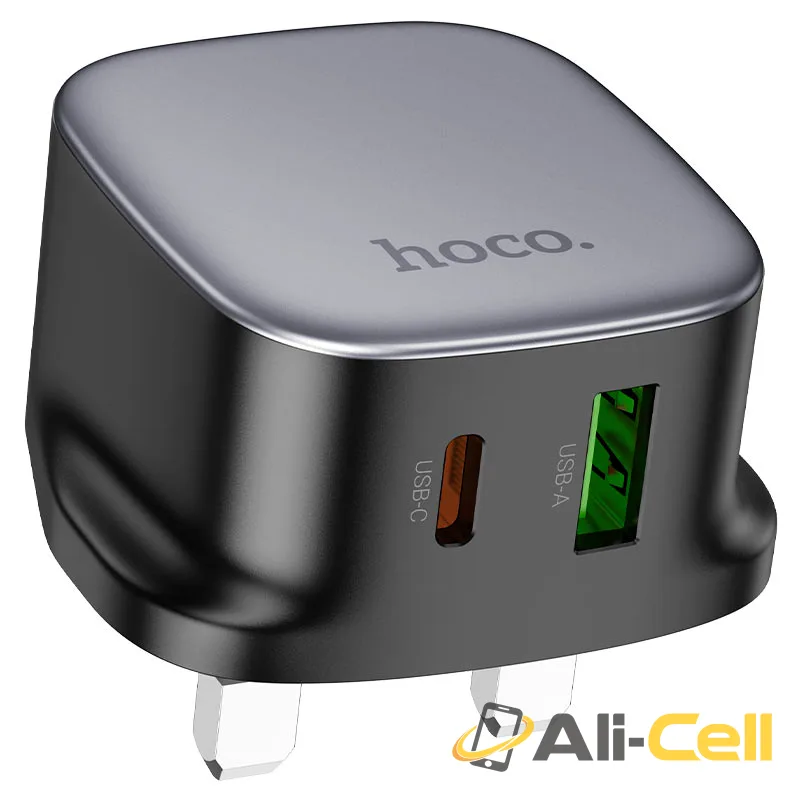 Wall charger “CS32B Rich” PD20W + QC3.0 UK cable set (Cs32b Set Tc Tc Black, Set With Type C To Type C Cable) — 2
