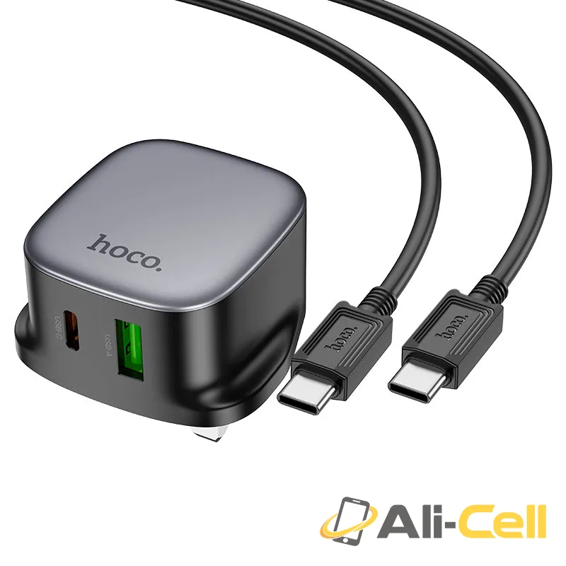 Wall charger “CS32B Rich” PD20W + QC3.0 UK cable set (Cs32b Set Tc Ltn Black, Set With Type C To Lightning Cable) — 3