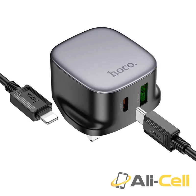 Wall charger “CS32B Rich” PD20W + QC3.0 UK cable set (Cs32b Set Tc Ltn Black, Set With Type C To Lightning Cable) — 6