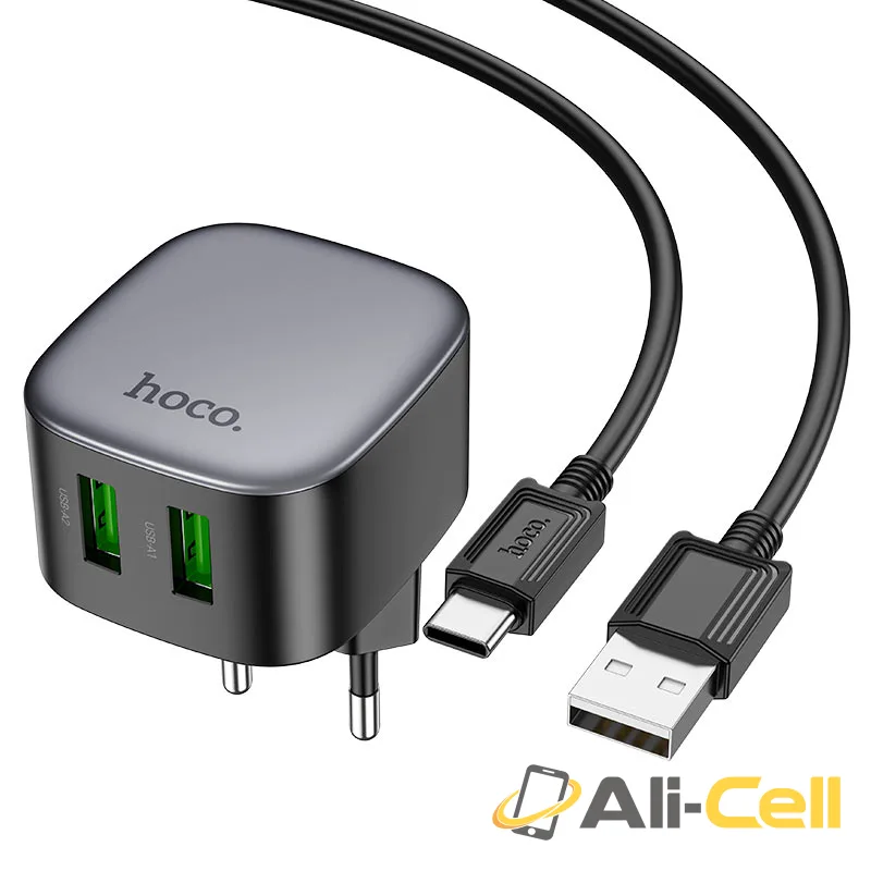 Wall charger “CS34A Rayo” QC3.0 EU cable set (Cs34a Set Usb Tc Black, Set With Type C Cable) — 3