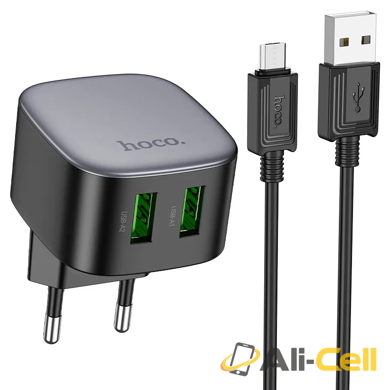Wall charger “CS34A Rayo” QC3.0 EU cable set (Cs34a Set Usb Musb Black, Set With Micro Usb Cable)