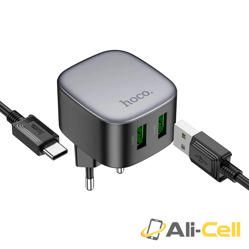 Wall charger “CS34A Rayo” QC3.0 EU cable set (Cs34a Set Usb Musb Black, Set With Micro Usb Cable) — 5