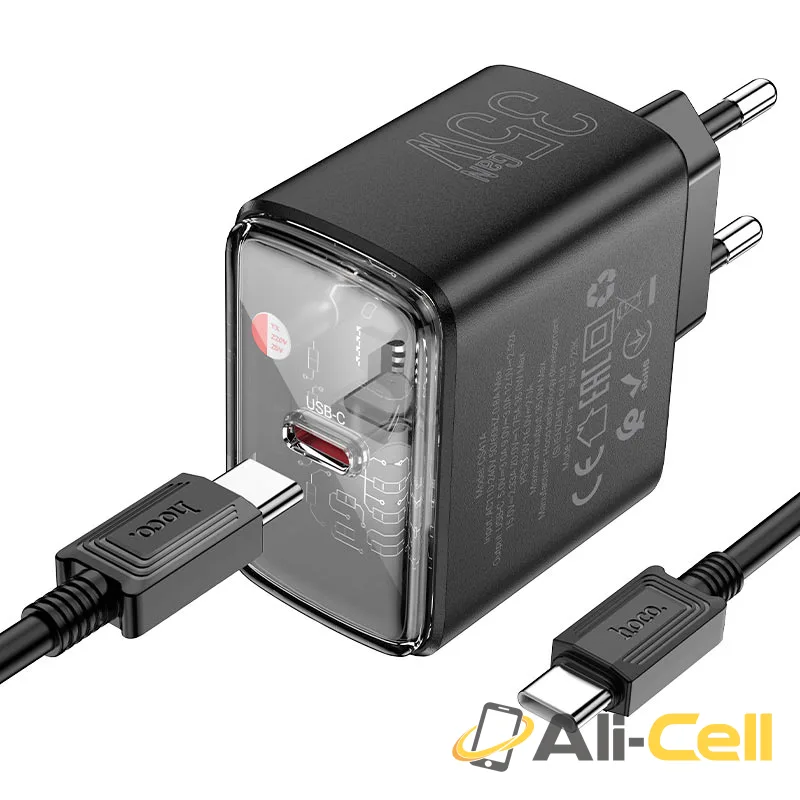 Wall charger “CS41A Smart” PD35W EU cable set (Cs41a Set Tc Ltn Black, Set With Type C To Lightning Cable) — 5
