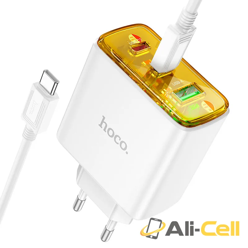 Wall charger “CS44A Smart” PD65W EU cable set (Cs44a Set Tc Tc White, Set With Type C To Type C Cable)