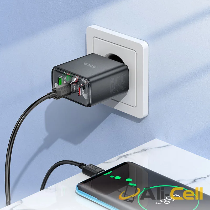 Wall charger “CS44A Smart” PD65W EU cable set (Cs44a Black, Single) — 7