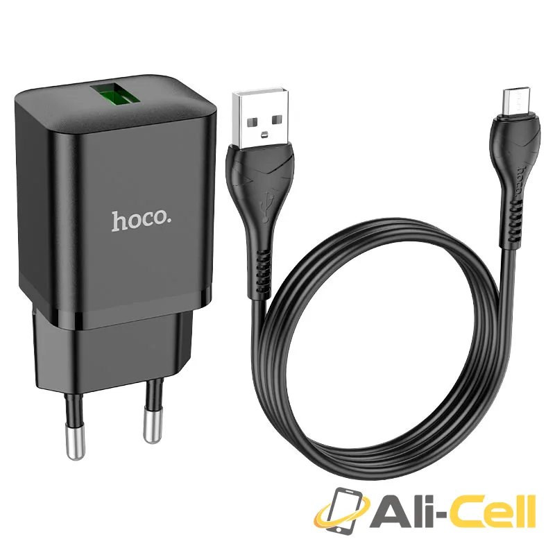 Wall charger “N26 Maxim” QC3.0 EU cable set (N26 Set Usb Musb White, Set With Micro Usb Cable) — 5