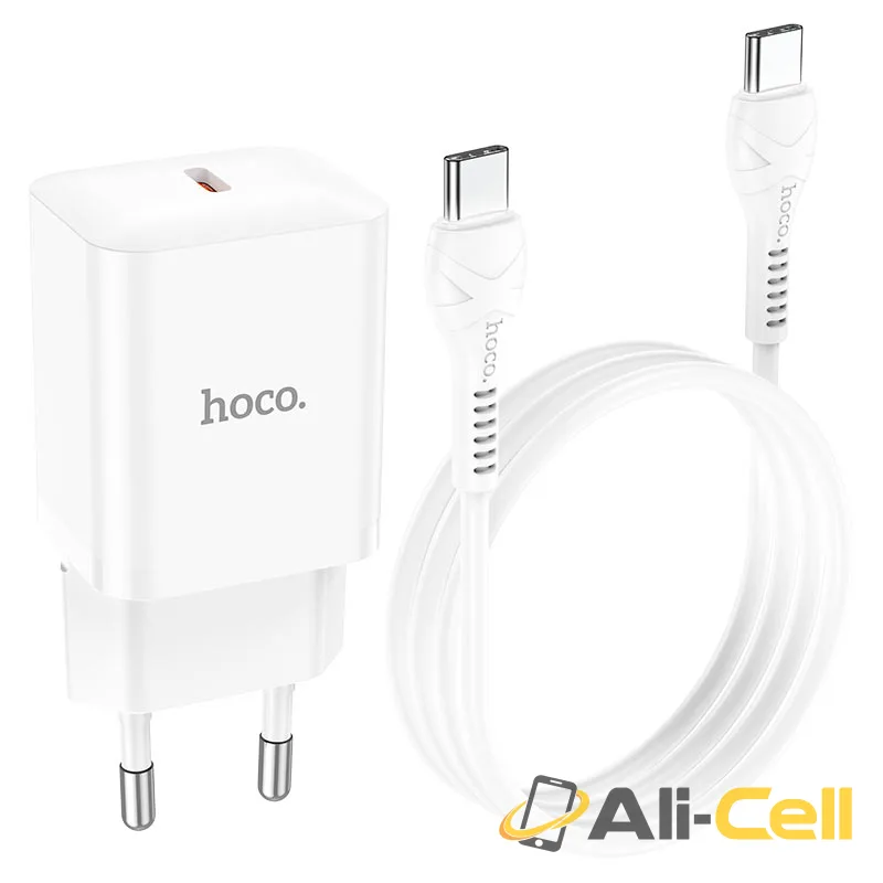 Wall charger “N27 Innovative” PD20W EU cable set (N27 Set Tc Tc Black, Set With Type C To Type C Cable) — 3