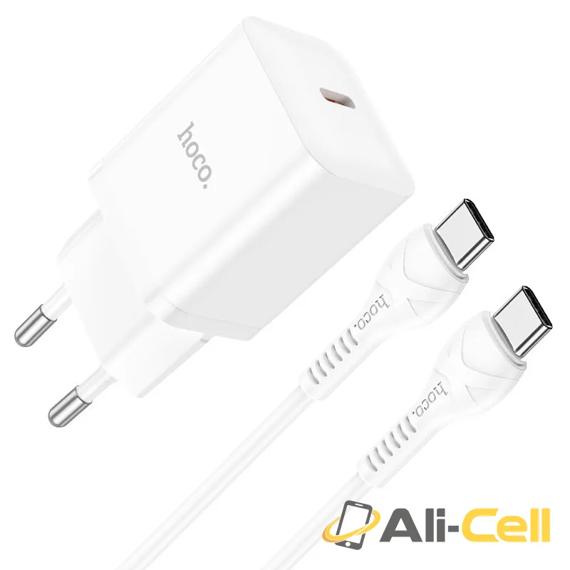 Wall charger “N27 Innovative” PD20W EU cable set (N27 Set Tc Tc White, Set With Type C To Type C Cable)