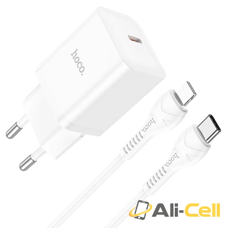 Wall charger “N27 Innovative” PD20W EU cable set (N27 Set Tc Ltn White, Set With Type C To Lightning Cable)